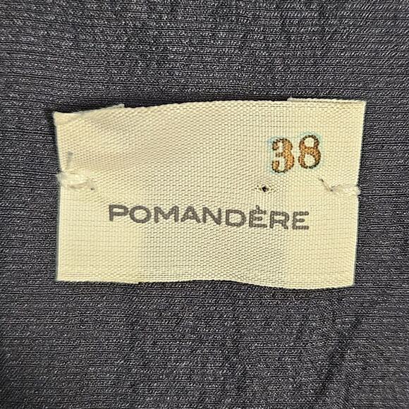 Tuckernuck Pomandere Silk Shirt Dress Medium Navy Minimal Shift Wool Womens 38 - Picture 5 of 15